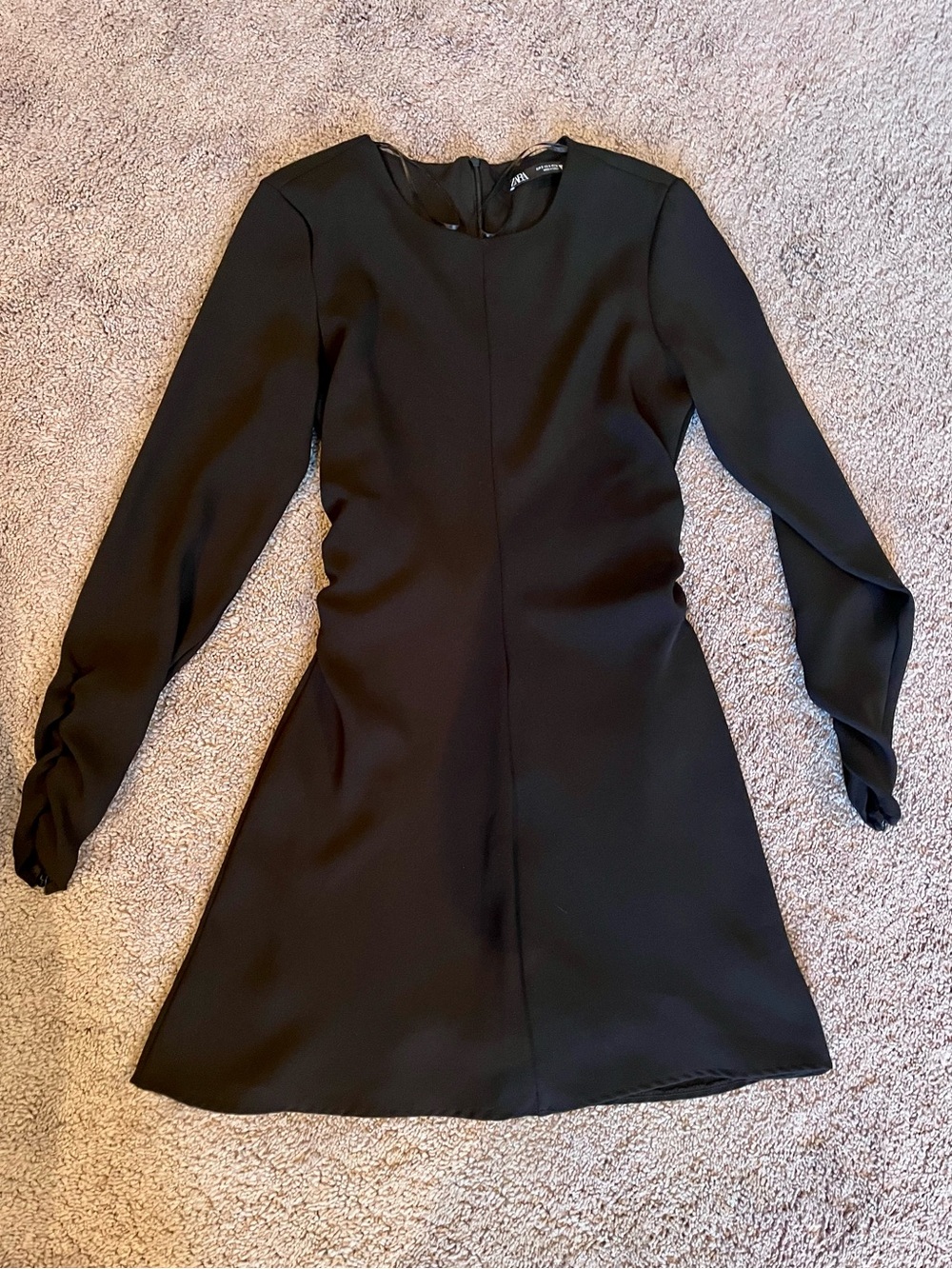 Zara Black Long-Sleeve Dress - Size Small